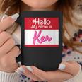 Hello My Name Is Ken Halloween Name Tag Personalized Coffee Mug Funny Gifts