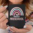 Hello Preschool Back To School Kindergarten Teacher Rainbow Coffee Mug Personalized Gifts