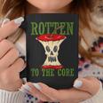 Horror Rotten To The Core Scary Skeleton Face Apple Core Scary Coffee Mug Unique Gifts