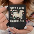 Just A Girls Who Loves Dachshunds Cute Floral Dachshund Dog Coffee Mug Funny Gifts