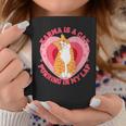 Karma Is A Cat Purring In My Lap Heart Love Coffee Mug Funny Gifts