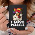 Lgbt Rainbow Flag Rooster Pun I Love Peckers Gay Chicken Dad Coffee Mug Funny Gifts