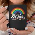 Lgbtq Ally Be You Gay Pride Lgbt Rainbow Flag Retro Coffee Mug Unique Gifts