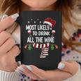 Most Likely To Drink All The Wine Family Christmas Pajamas Coffee Mug Personalized Gifts