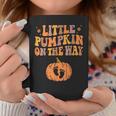 Little Pumpkin On The Way Pregnancy Announcement Halloween Coffee Mug Unique Gifts