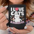 I Love Cats & Ice Cream Cute Kitty Feline Dessert Lover Coffee Mug Unique Gifts