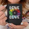 Love Is Love Rainbow Sunflower Lgbt Gay Lesbian Pride Coffee Mug Unique Gifts