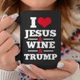 Love Jesus Wine Trump Religious Christian Faith Mom Coffee Mug Unique Gifts