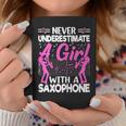 Never Underestimate A Girl With A Saxophone Saxaphone Player Coffee Mug Personalized Gifts
