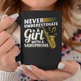 Never Underestimate A Girl With A Saxophone Saxophonist Girl Coffee Mug Unique Gifts