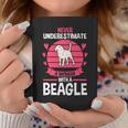 Never Underestimate A Woman With A Beagle Coffee Mug Funny Gifts