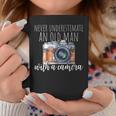 Never Underestimate An Old Man With A Camera Photographer Gift For Mens Coffee Mug Funny Gifts