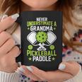 Never Underestimate Grandma Pickleball Player Paddle Graphic Coffee Mug Personalized Gifts
