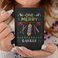 One Merry Barber Beard Grooming Ugly Christmas Sweater Coffee Mug Funny Gifts