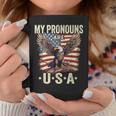 Patriotic American Flag Eagle 4Th July My Pronouns Are Usa Coffee Mug Funny Gifts