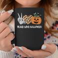 Peace Love Halloween Scary Pumpkin Leopard Skeleton Coffee Mug Unique Gifts