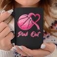 Pink Out Basketball Breast Cancer Awareness Pink Ribbon Coffee Mug Unique Gifts