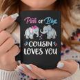 Pink Or Blue Cousin Loves You Elephants Gender Reveal Family Coffee Mug Personalized Gifts