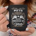 Pitts Name Gift Pitts Blood Runs Throuh My Veins Coffee Mug Funny Gifts