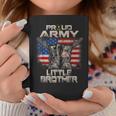 Proud Army Little Brother America Flag Us Military Pride Coffee Mug Unique Gifts