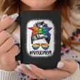 Proud Mom Messy Bun Lgbtq Rainbow Flag Lgbt Pride Ally Coffee Mug Unique Gifts
