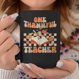 Retro One Thankful Teacher Pumpkin Spice Thanksgiving Fall Coffee Mug Personalized Gifts