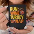 Run Wine Turkey Nap Thanksgiving Turkey Wine Running Coffee Mug Unique Gifts