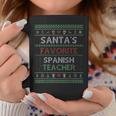 Santa's Favorite Spanish Teacher Ugly Sweater Christmas Coffee Mug Funny Gifts