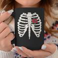 Skeleton Rib Cage Red Rose Heart Vintage Halloween Goth Cute Halloween Funny Gifts Coffee Mug Unique Gifts