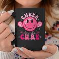 Smile Face Cheer For A Cure Cheerleading Breast Cancer Mom Coffee Mug Funny Gifts