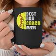 Softball Best Dad Coach Ever Retro Father Softball Coach Dad Coffee Mug Unique Gifts