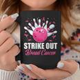 Strike Out Bowling Ball Pins Breast Cancer Pink Ribbon Coffee Mug Unique Gifts