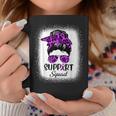 Support Pancreatic Cancer Awareness Messy Bun Ribbon Purple Coffee Mug Unique Gifts