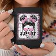 Support Squad Messy Hair Bun Girl Pink Warrior Breast Cancer Coffee Mug Unique Gifts