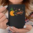 Thanksgiving Pumpkin Eating Turkey Funny Turkey Running Pumpkin Funny Gifts Coffee Mug Unique Gifts