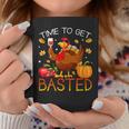 Turkey Time To Get Basted Retro Happy Thanksgiving Women Coffee Mug Funny Gifts