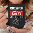 Never Underestimate A Girl And Her Triangle Coffee Mug Unique Gifts