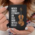 Never Underestimate An Old Man With A Cello For Men Coffee Mug Funny Gifts