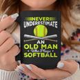 Never Underestimate An Old Man Who Plays Softball Coffee Mug Unique Gifts