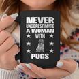 Never Underestimate A Woman With Pugs Coffee Mug Unique Gifts