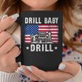 Vintage Drill Baby Drill American Flag Trump Funny Political Coffee Mug Funny Gifts