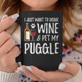 Wine And Puggle Dog Mom Or Dog Dad Idea Coffee Mug Funny Gifts