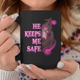 Wolf He Keeps Me Safe - She Keeps Me Wild Gifts For Wolf Lovers Funny Gifts Coffee Mug Unique Gifts