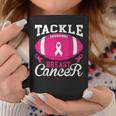 Woman Tackle Football Pink Ribbon Breast Cancer Awareness Coffee Mug Unique Gifts