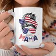 4Th Of July American Mama Messy Bun Mom Life Patriotic Mom Gifts For Mom Funny Gifts Coffee Mug Unique Gifts