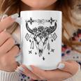 Boho Cow Bull Skull With Rose For Girl And Women Coffee Mug Unique Gifts