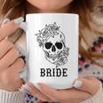 Bride Groom Floral Skull Halloween Wedding Bachelorette Coffee Mug Personalized Gifts