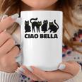 Ciao Bella A Group Of Cats With Slogan Italian Graphic Coffee Mug Unique Gifts