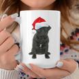 Cute Black Pug Santa Hat Matching Christmas Fun Coffee Mug Funny Gifts