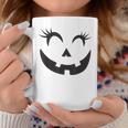 Eyelashes Halloween Outfit Pumpkin Face Costume Coffee Mug Unique Gifts